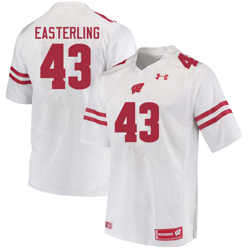Men #43 Quan Easterling Wisconsin Badgers College Football Jerseys Sale-White